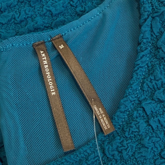 NWT By Anthropologie 3X Plus Textured Mini Shift Dress Blue - Picture 12 of 14